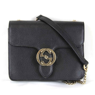 Black Leather Gucci Shoulder Bag