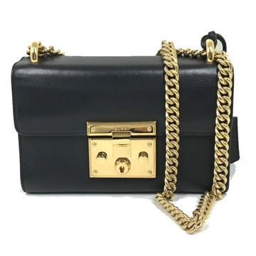 Black Leather Gucci Shoulder Bag