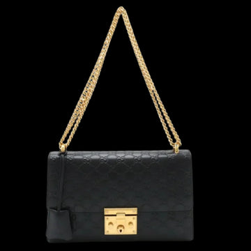 Black Leather Gucci Shoulder Bag