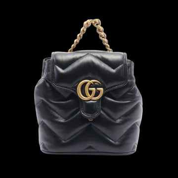 Black Leather Gucci Backpack