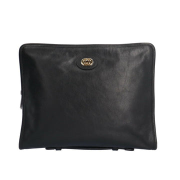 Black Leather Gucci Clutch