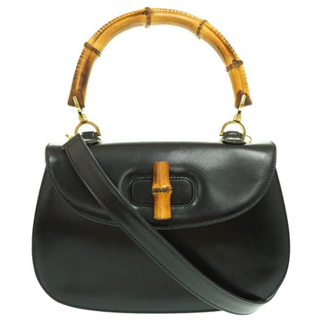 Black Leather Gucci Bamboo