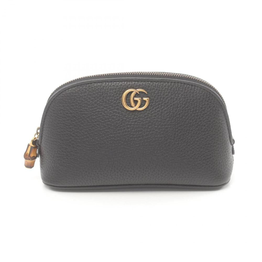Black Leather Gucci Pouch