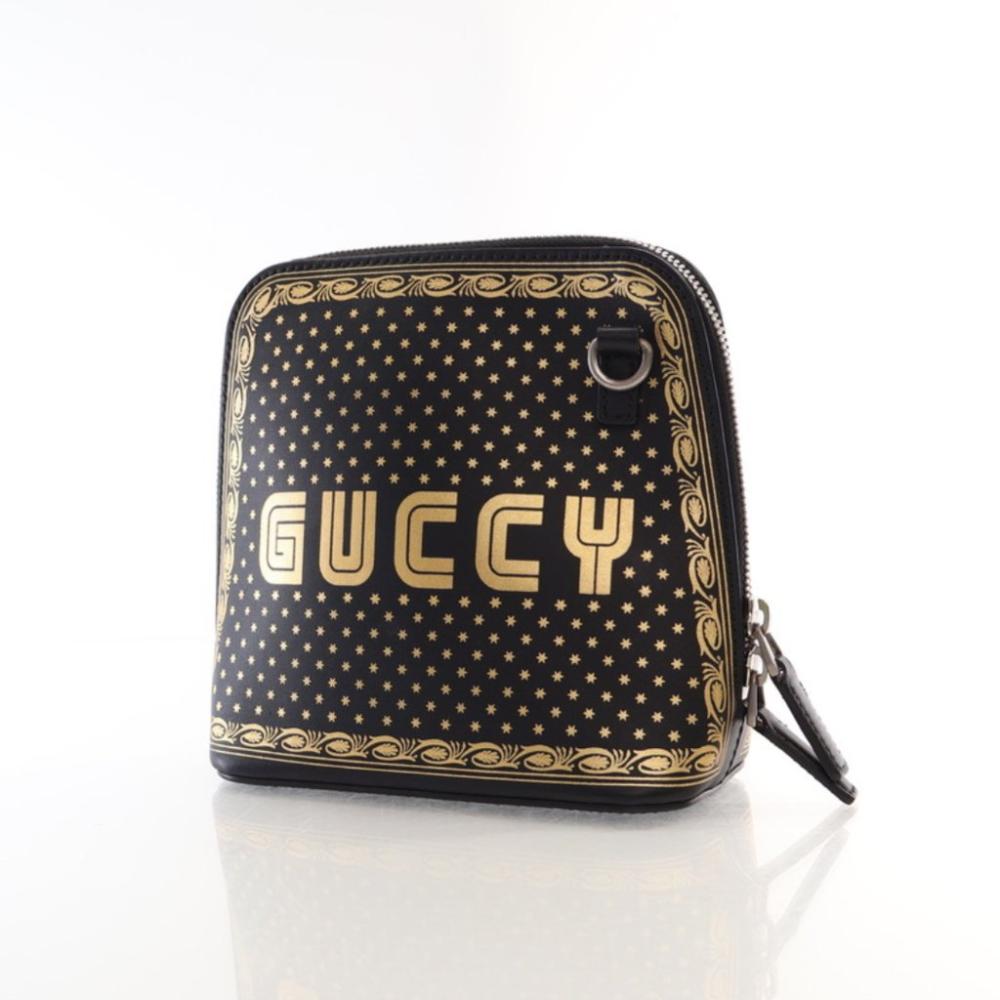 Black Leather Gucci Shoulder Bag