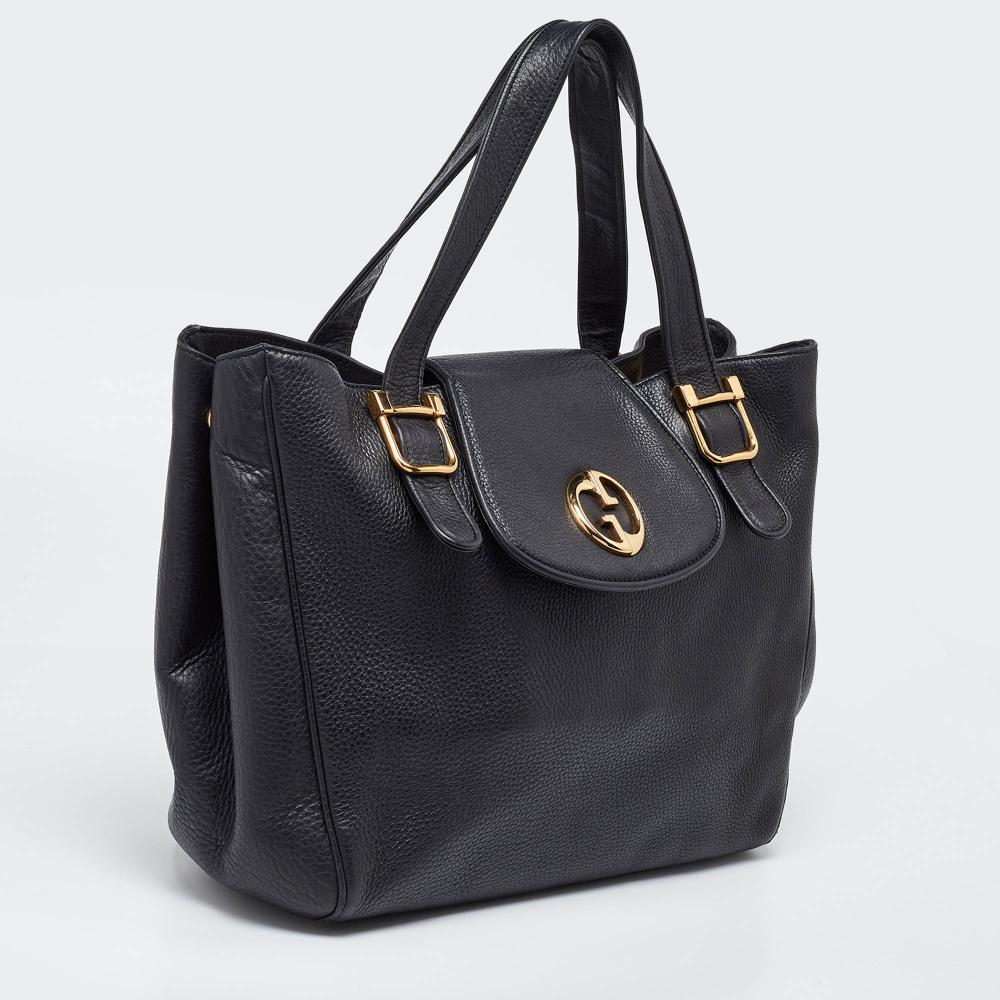 Black Leather Gucci Tote