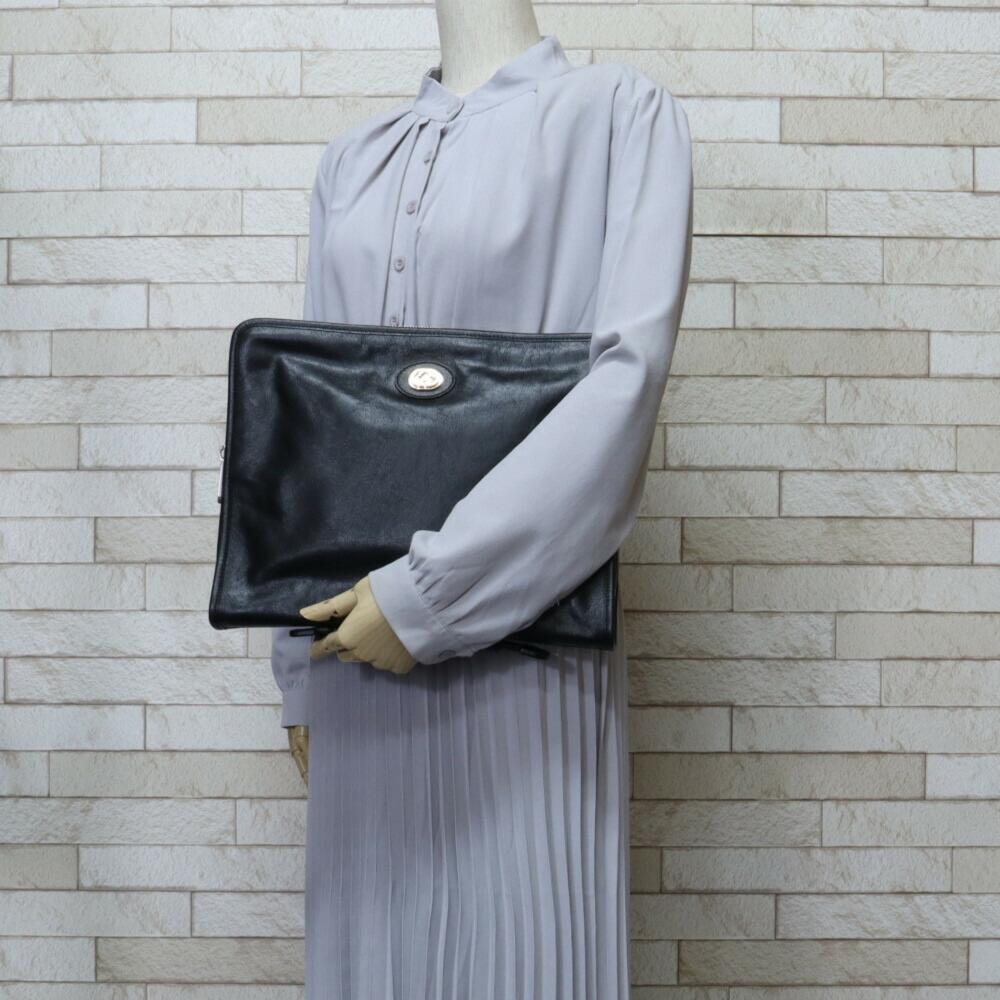 Black Leather Gucci Clutch