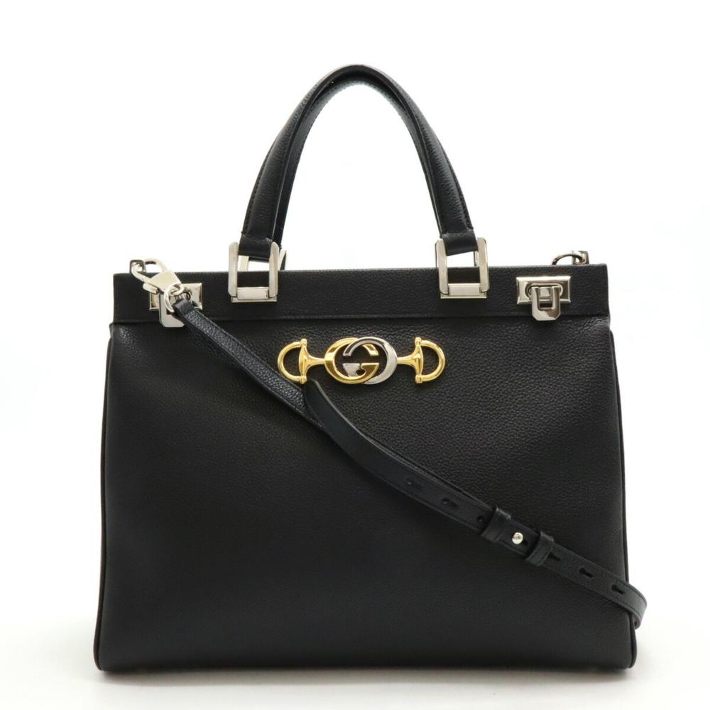 Black Leather Gucci Zumi