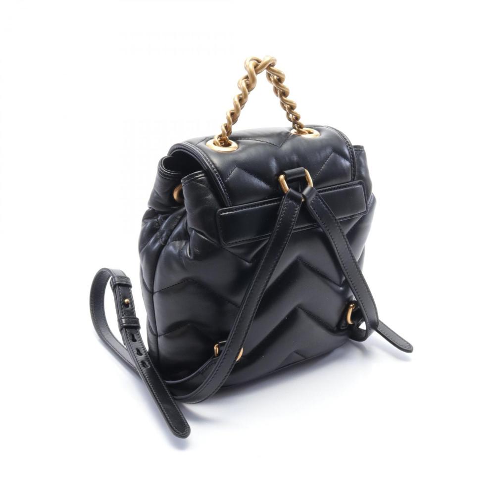 Black Leather Gucci Backpack