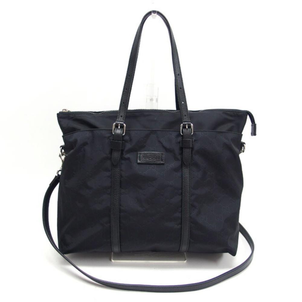 Black Leather Gucci Swing Tote