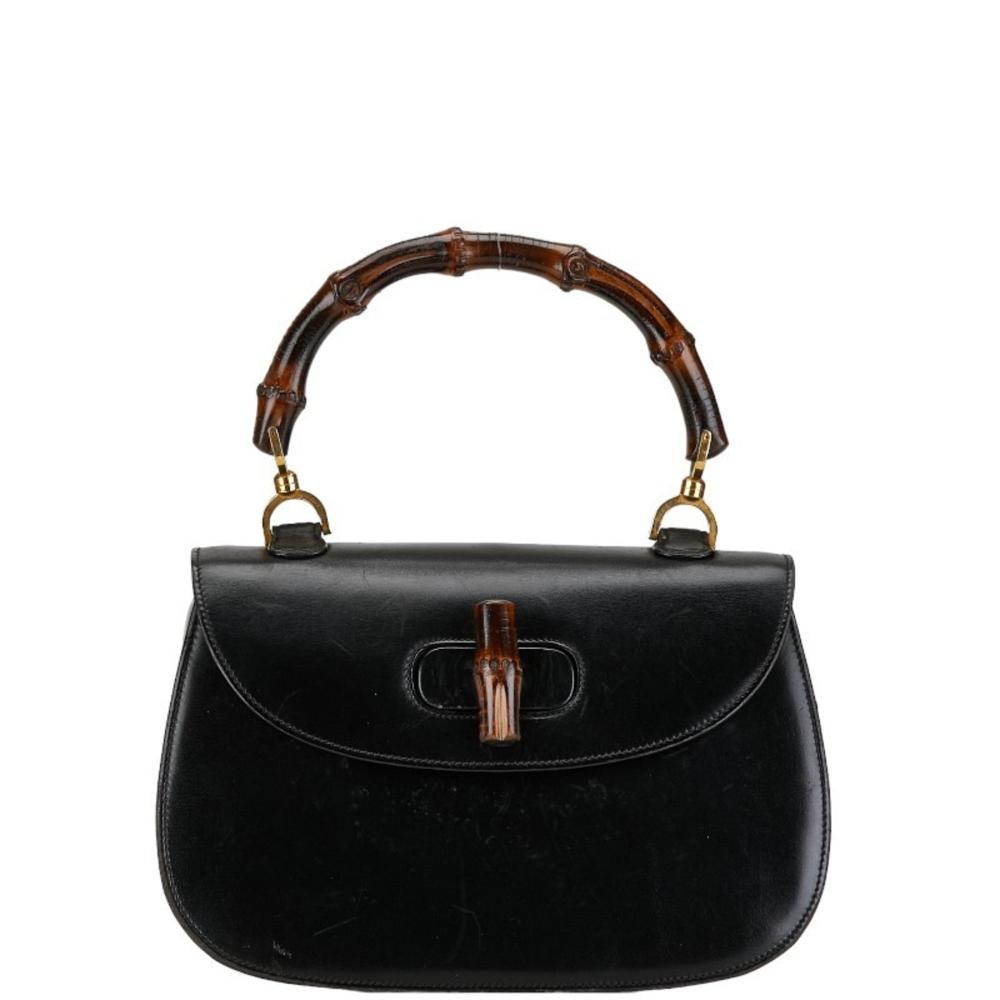Black Leather Gucci Bamboo