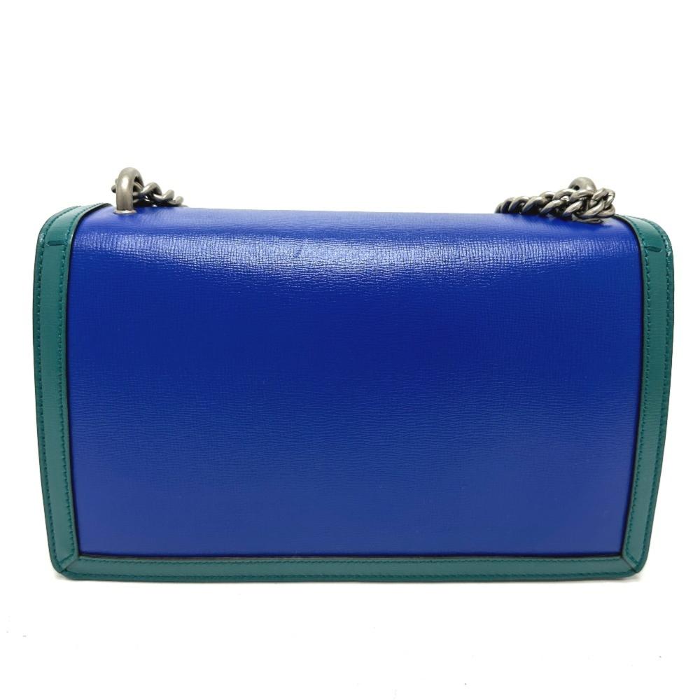 Blue Leather Gucci Shoulder Bag