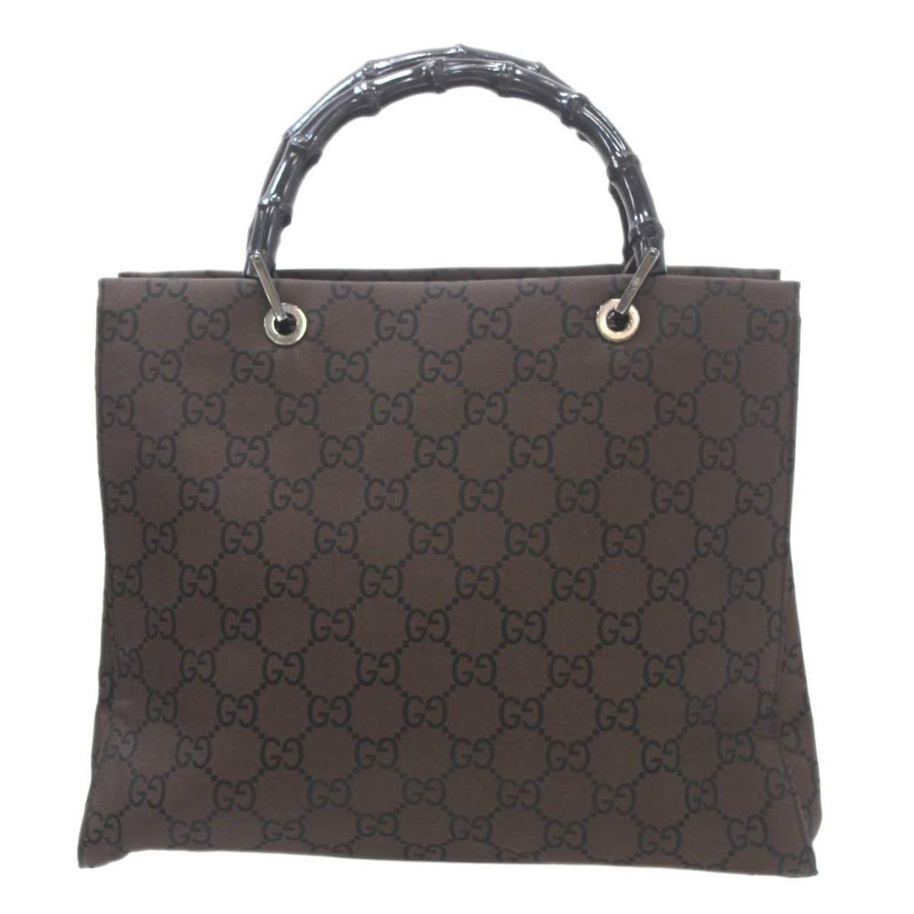 Brown Canvas Gucci Bamboo