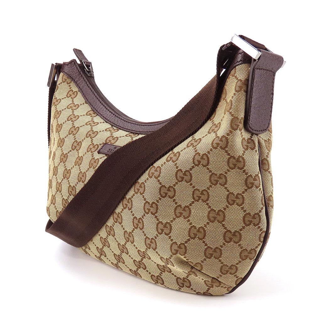 Brown Canvas Gucci Shoulder Bag