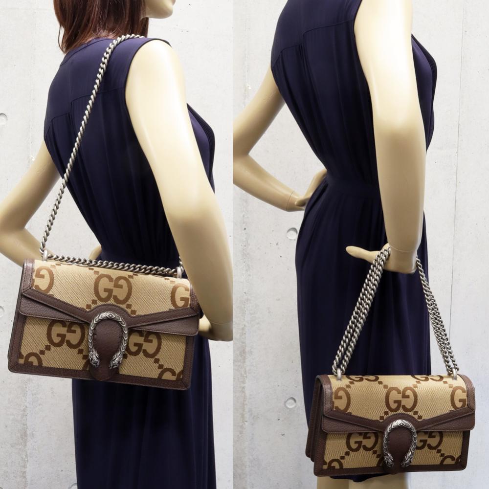 Brown Canvas Gucci Shoulder Bag