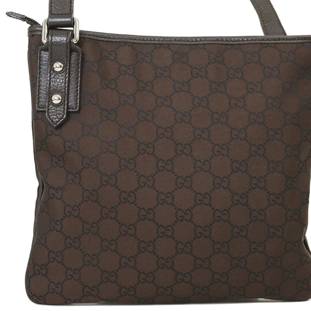 Brown Canvas Gucci Shoulder Bag