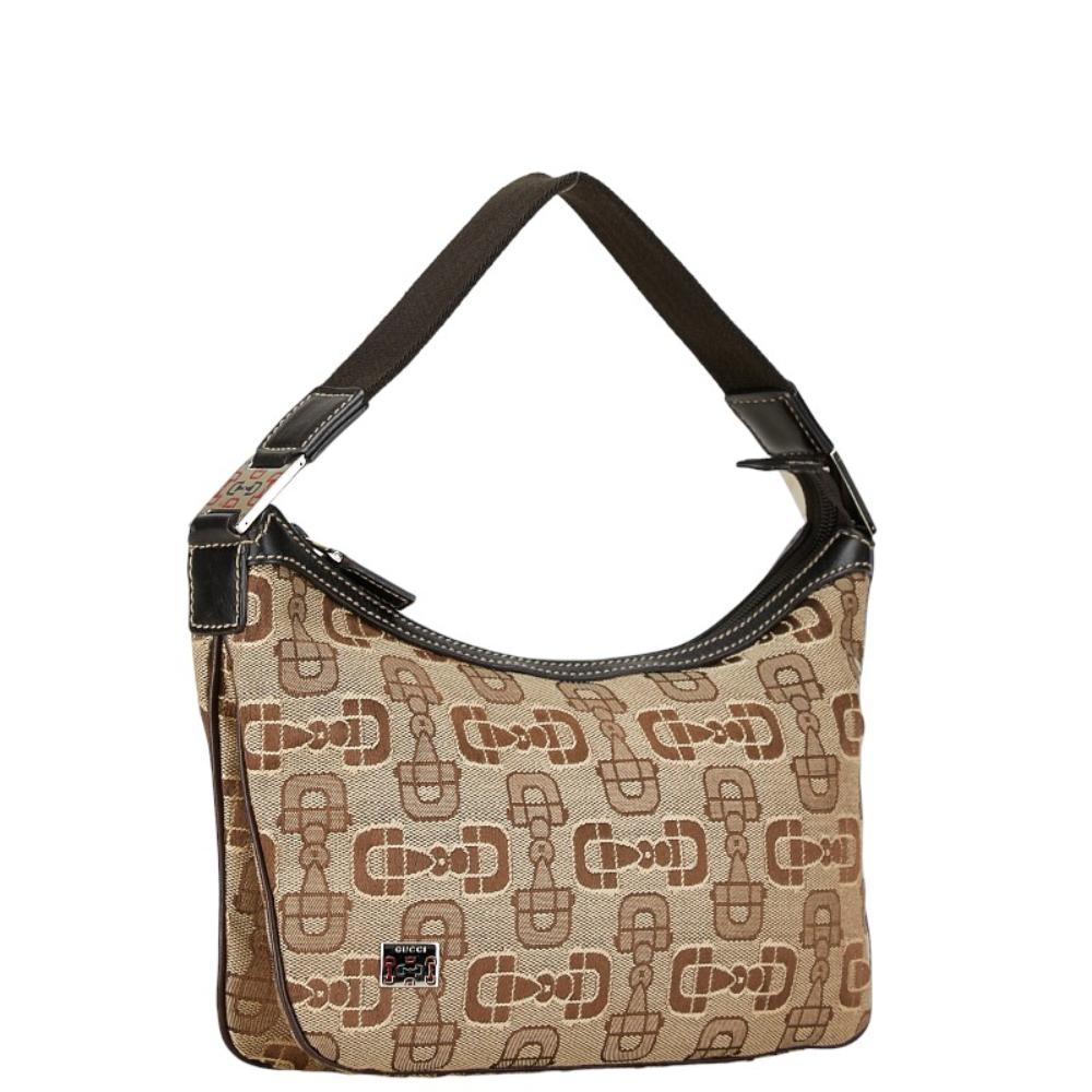 Brown Canvas Gucci Shoulder Bag