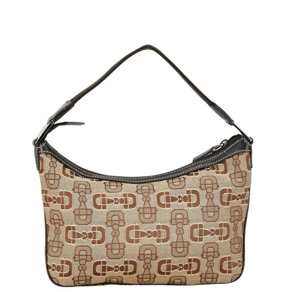 Brown Canvas Gucci Shoulder Bag