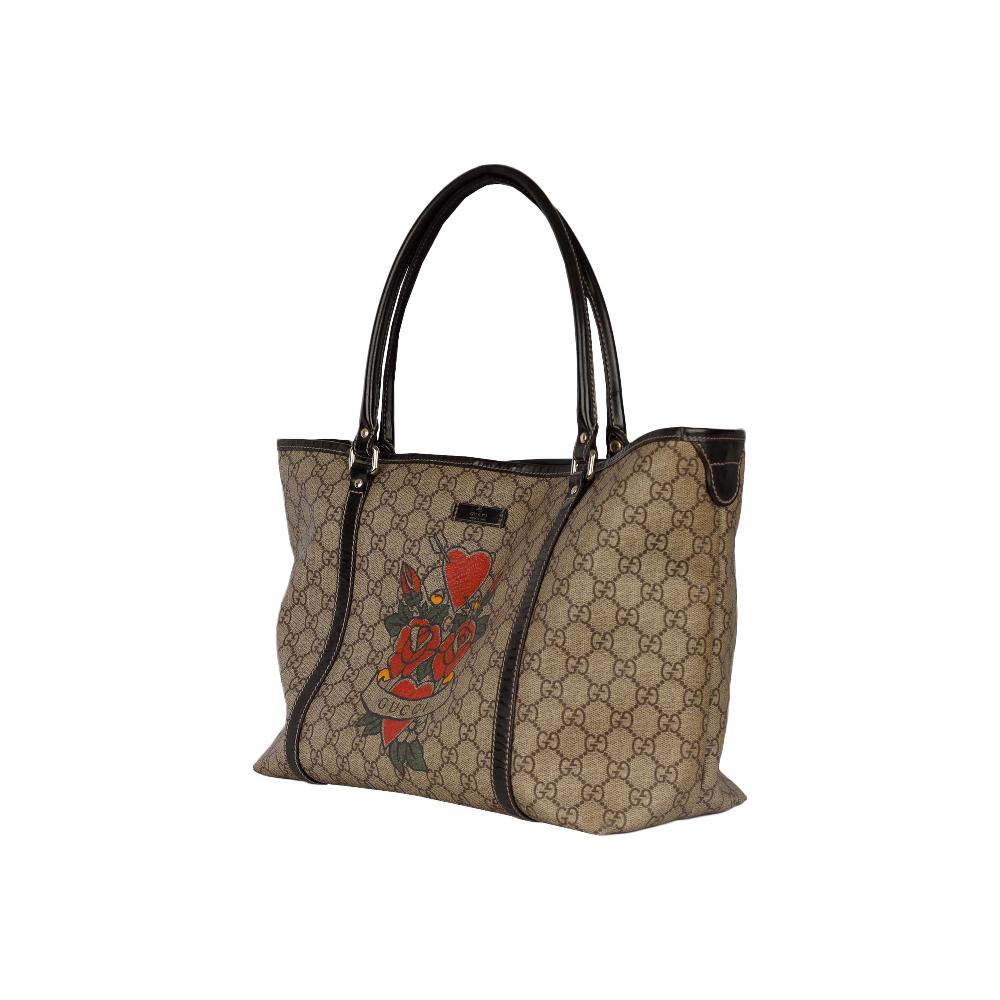 Brown Canvas Gucci Tote