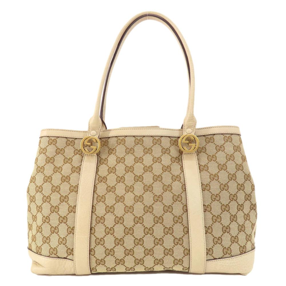Brown Canvas Gucci Tote