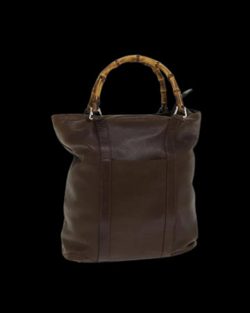 Brown Leather Gucci Bamboo