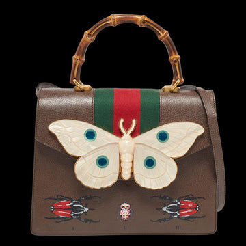 Brown Leather Gucci Bamboo