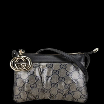 Navy Leather Gucci Shoulder Bag