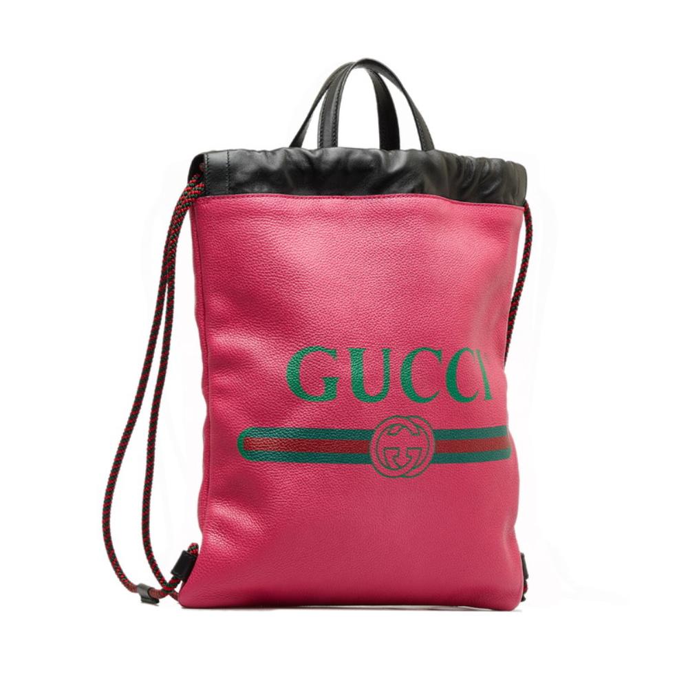 Pink Leather Gucci Backpack