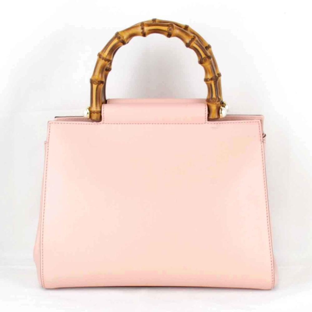 Pink Leather Gucci Bamboo