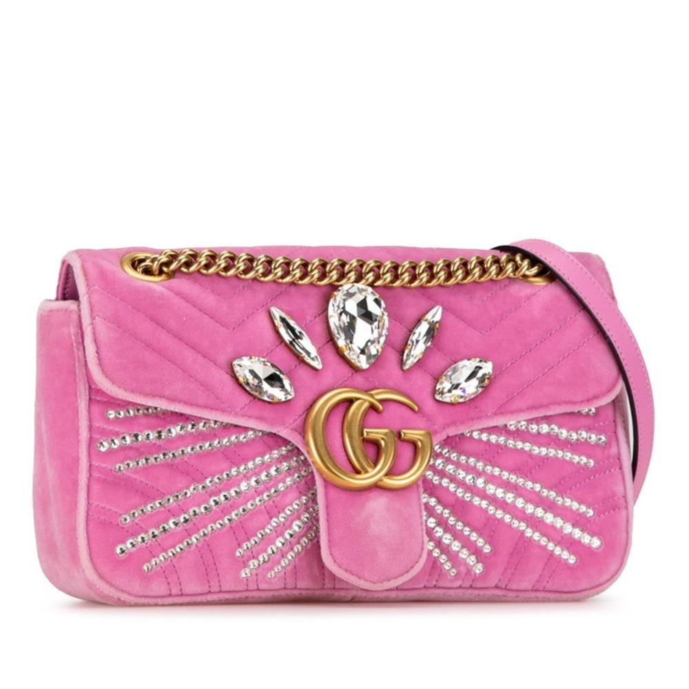 Pink Velvet Gucci Marmont