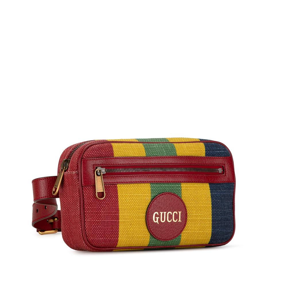 Red Canvas Gucci Belt Bag