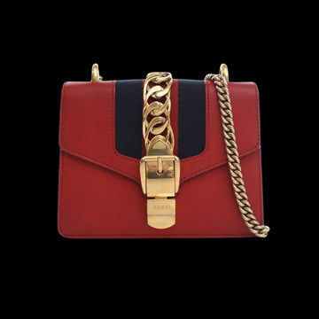 Red Leather Gucci Sylvie