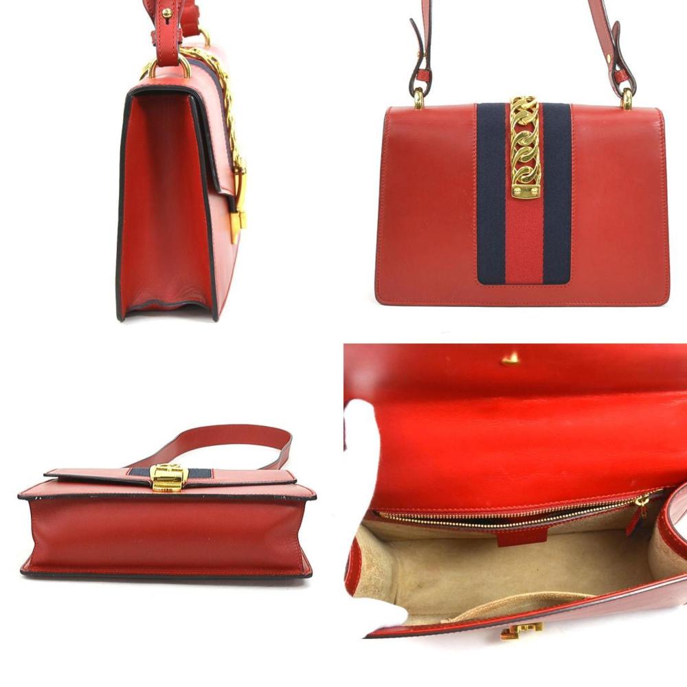 Red Leather Gucci Sylvie