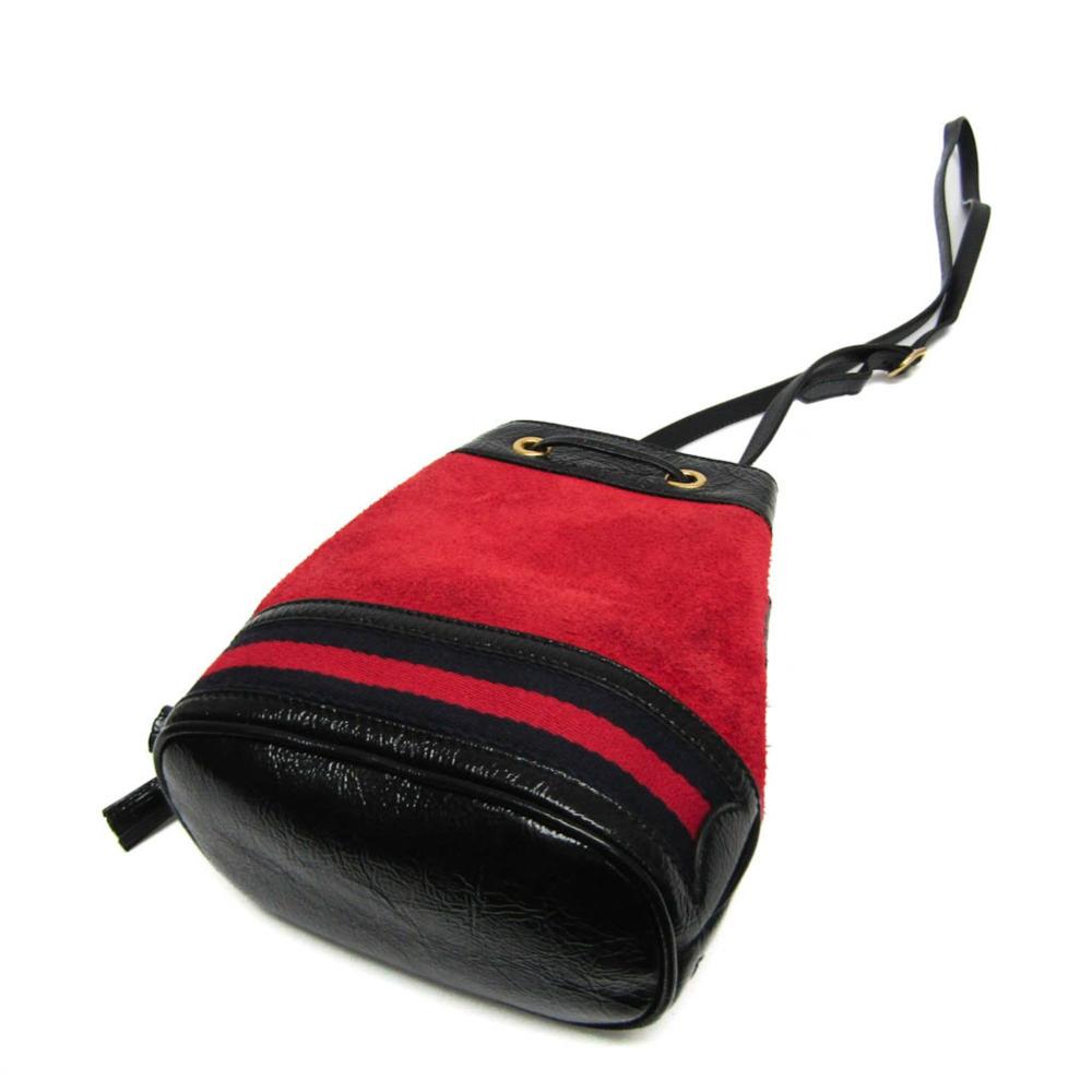 Red Suede Gucci Shoulder Bag
