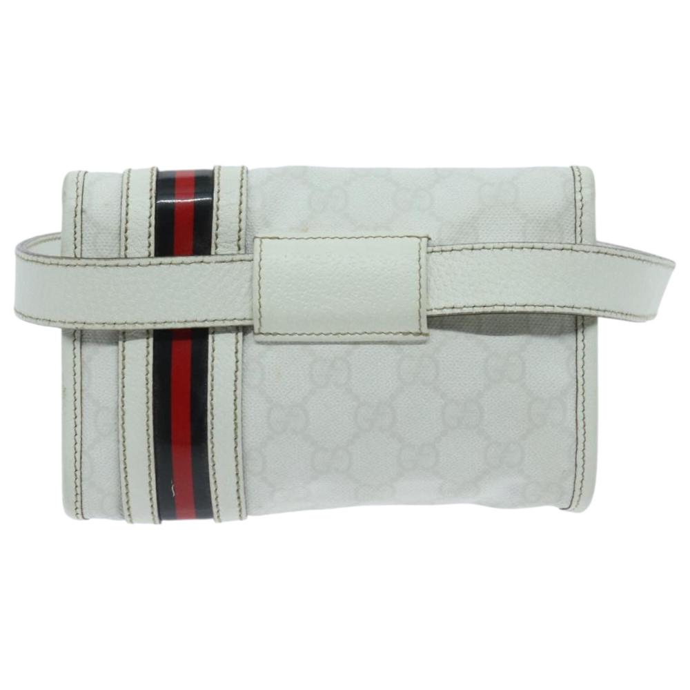 White Canvas Gucci Shoulder Bag