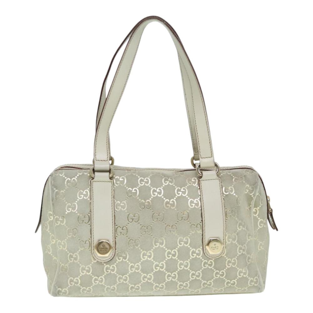 White Canvas Gucci Shoulder Bag