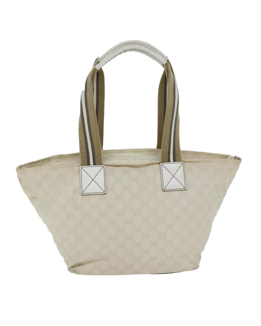White Canvas Gucci Tote