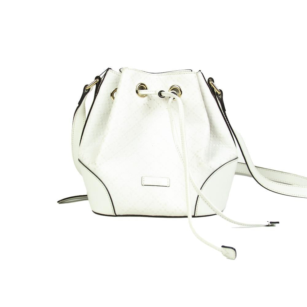 White Fabric Gucci Shoulder Bag