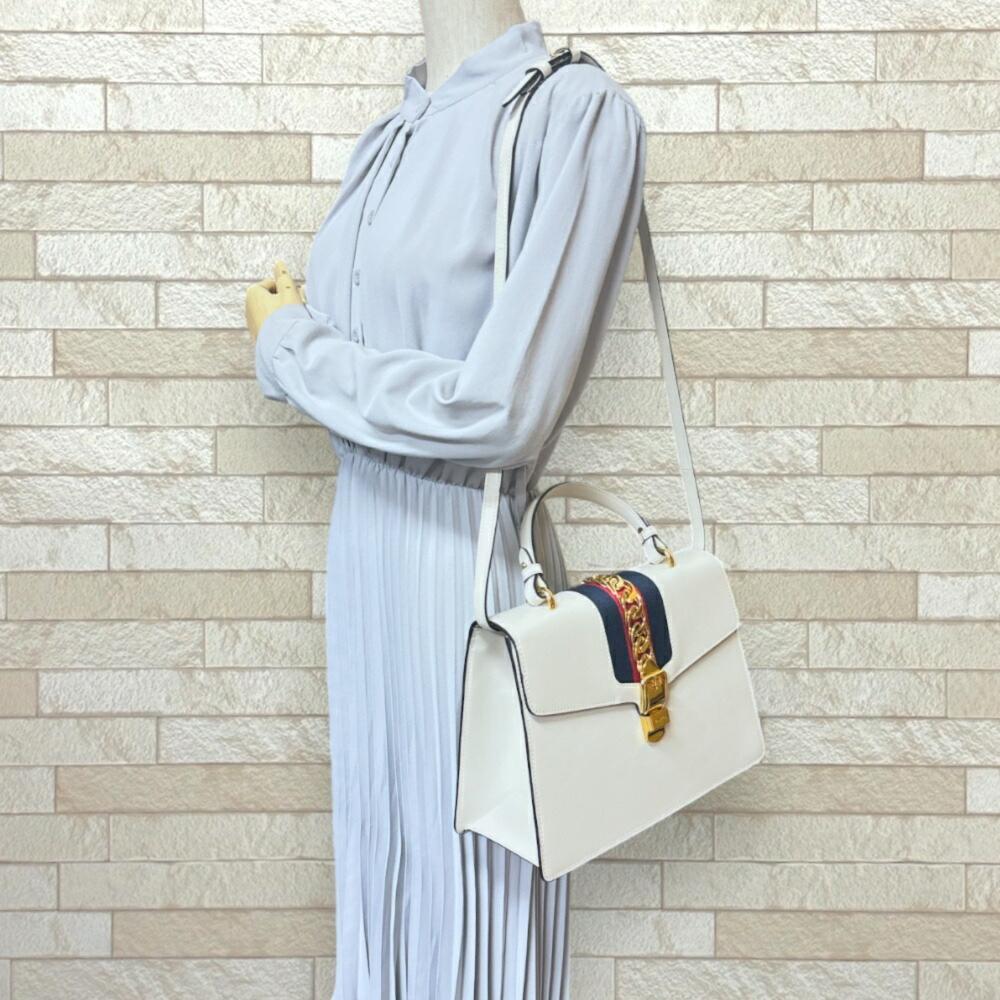 White Leather Gucci Sylvie