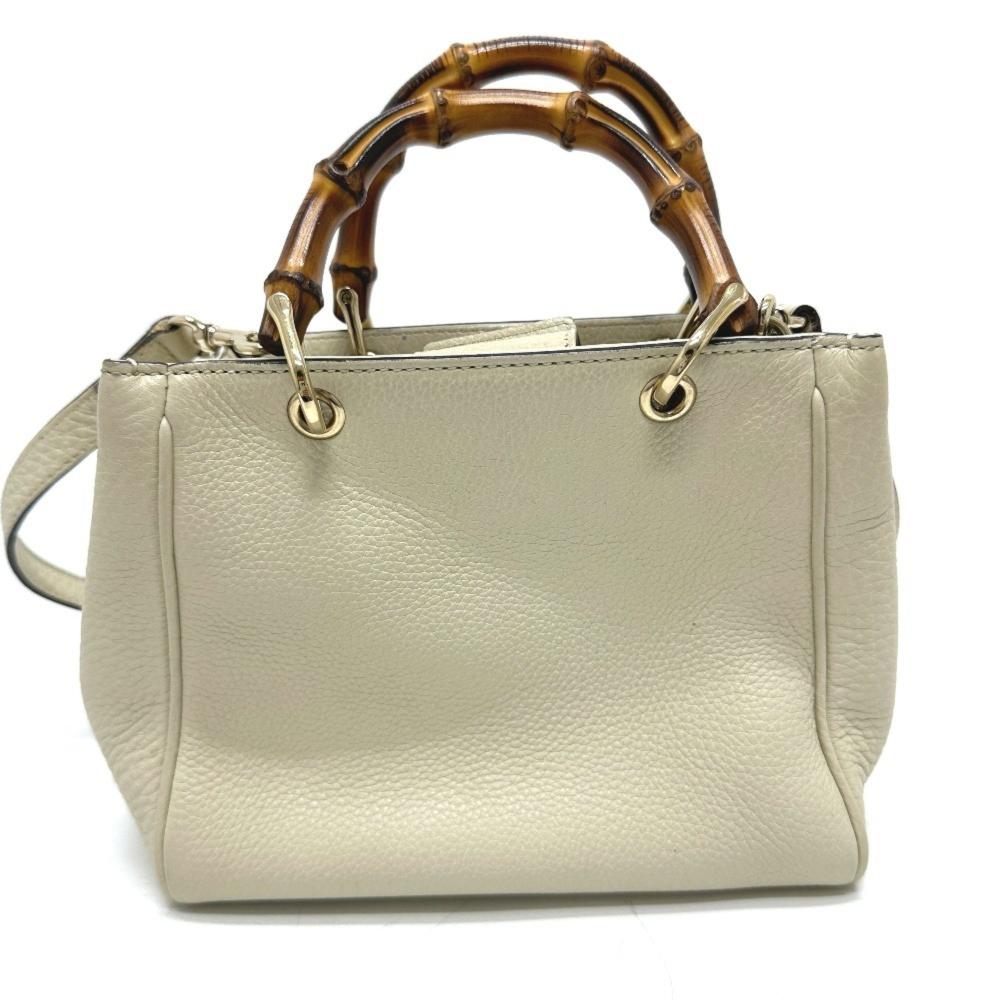 White Leather Gucci Bamboo