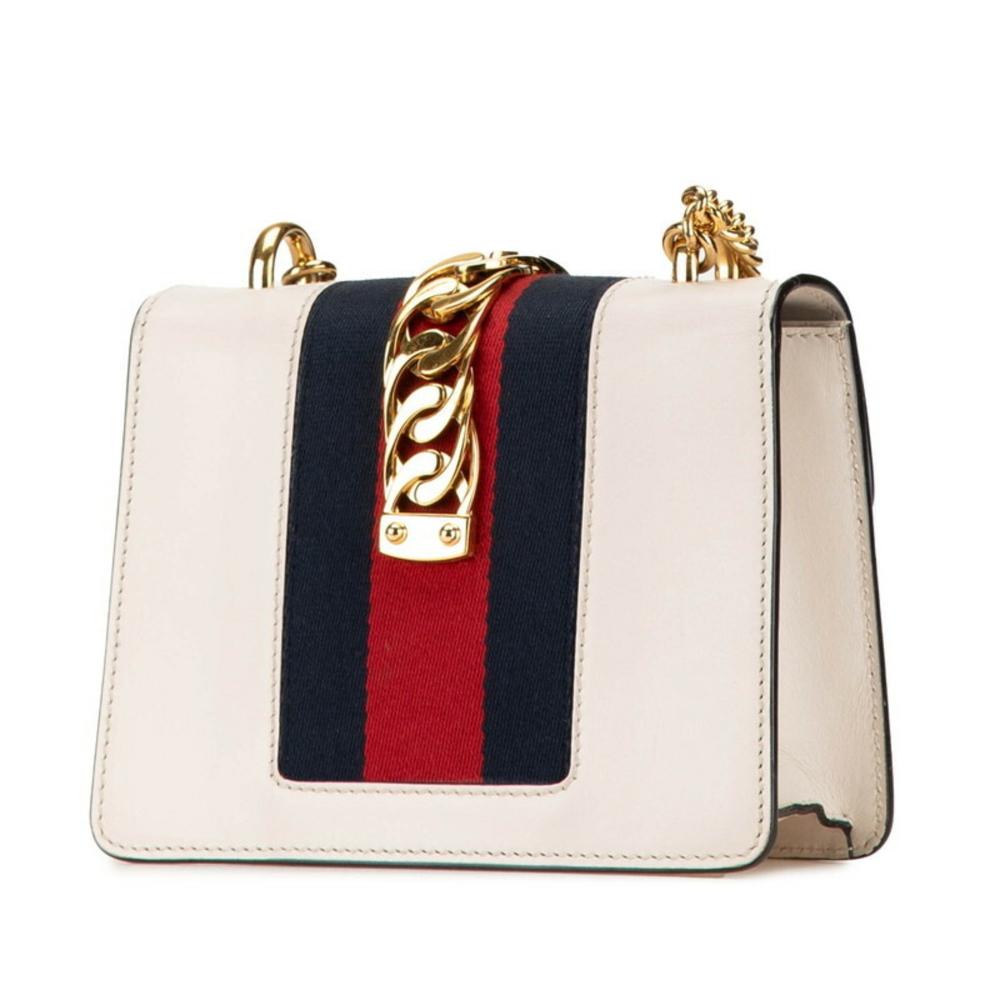 White Leather Gucci Sylvie
