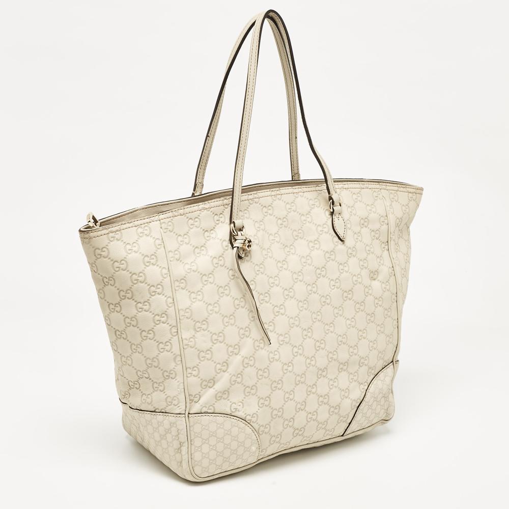 White Leather Gucci Tote
