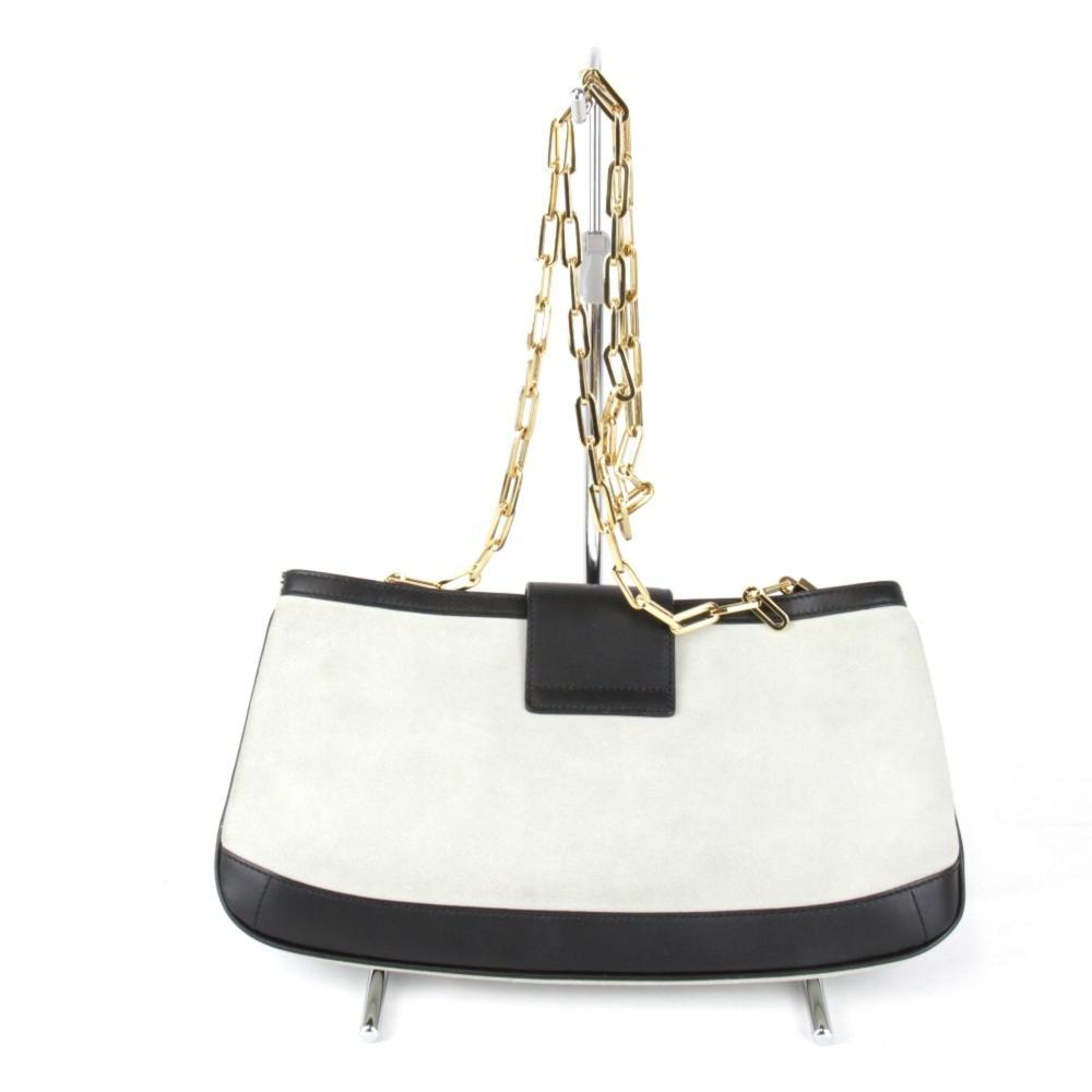 White Suede Gucci Shoulder Bag