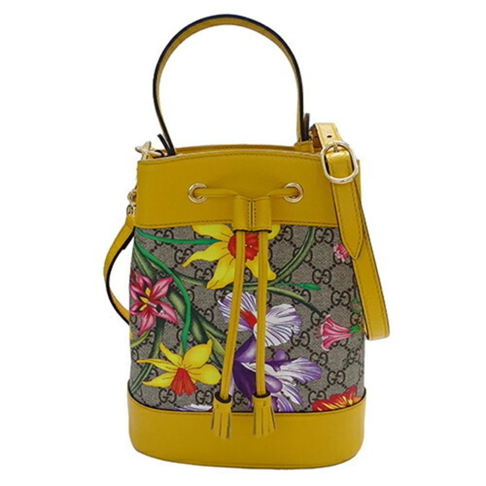 Yellow Canvas Gucci Travel Bag