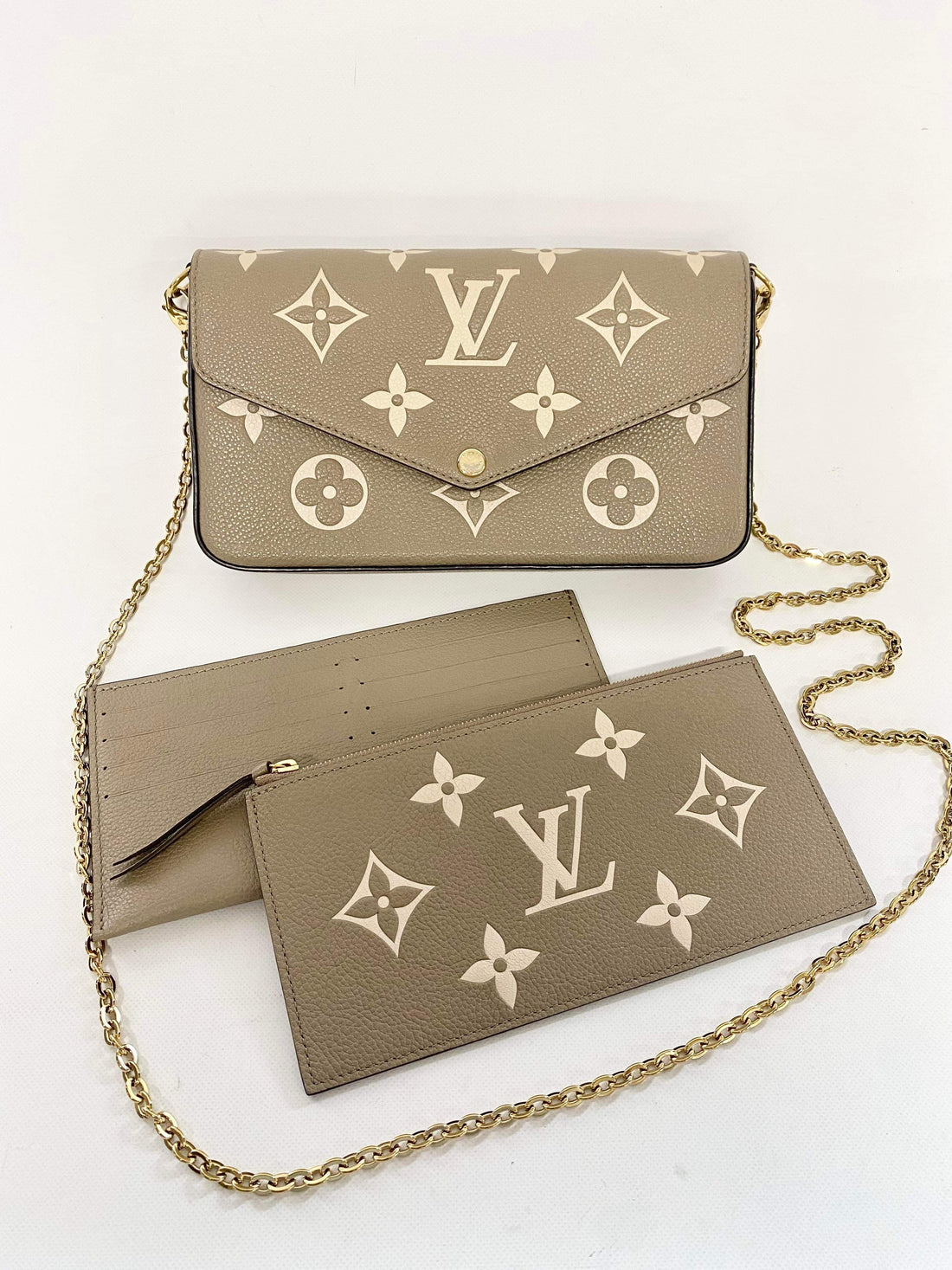 LOUIS VUITTON- Felicie Pochette BiColor Empreinte