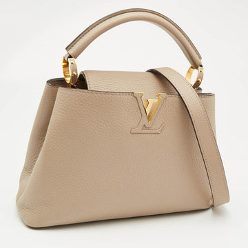 Beige Leather Louis Vuitton Capucines