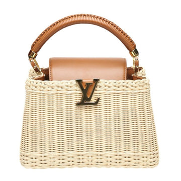 Beige Leather Louis Vuitton Capucines