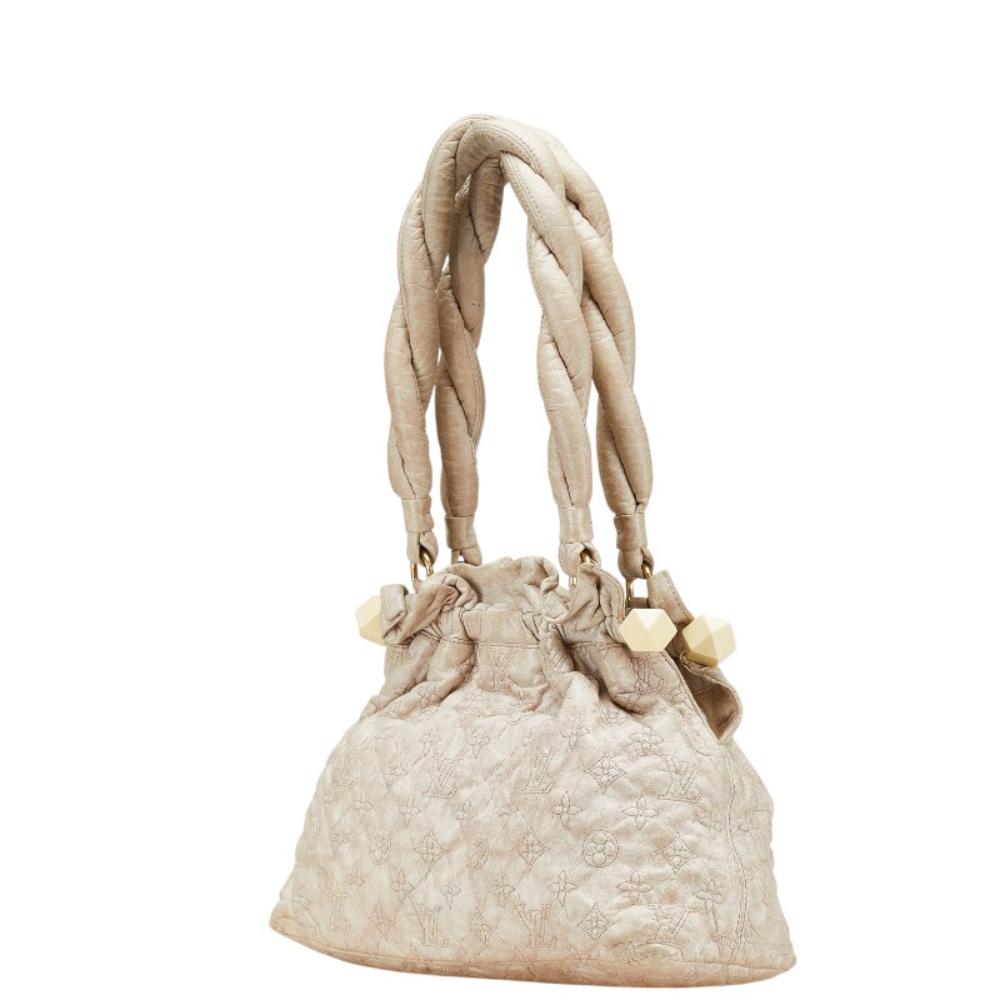 Beige Leather Louis Vuitton Shoulder Bags