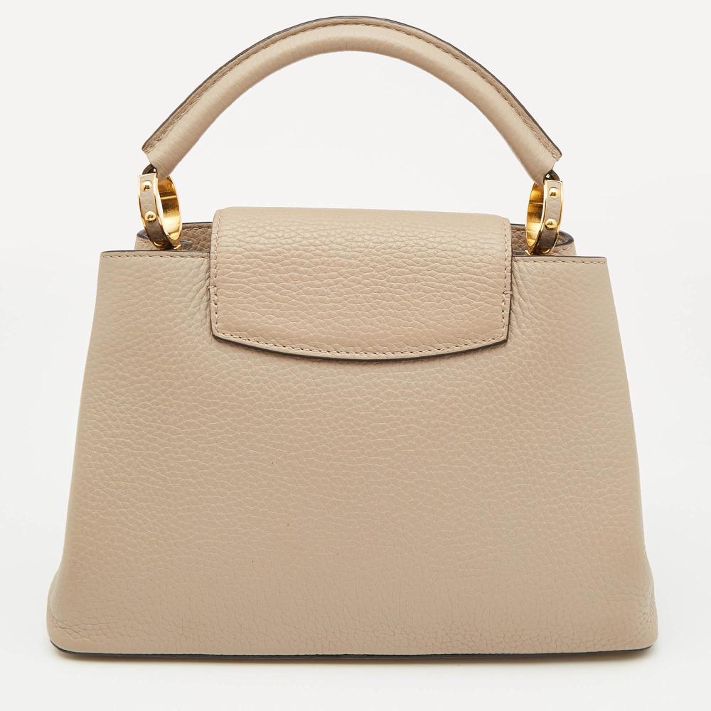 Beige Leather Louis Vuitton Capucines