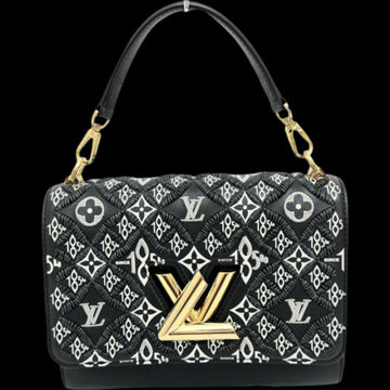 Black Leather Louis Vuitton Twist