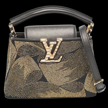 Black Leather Louis Vuitton Capucines
